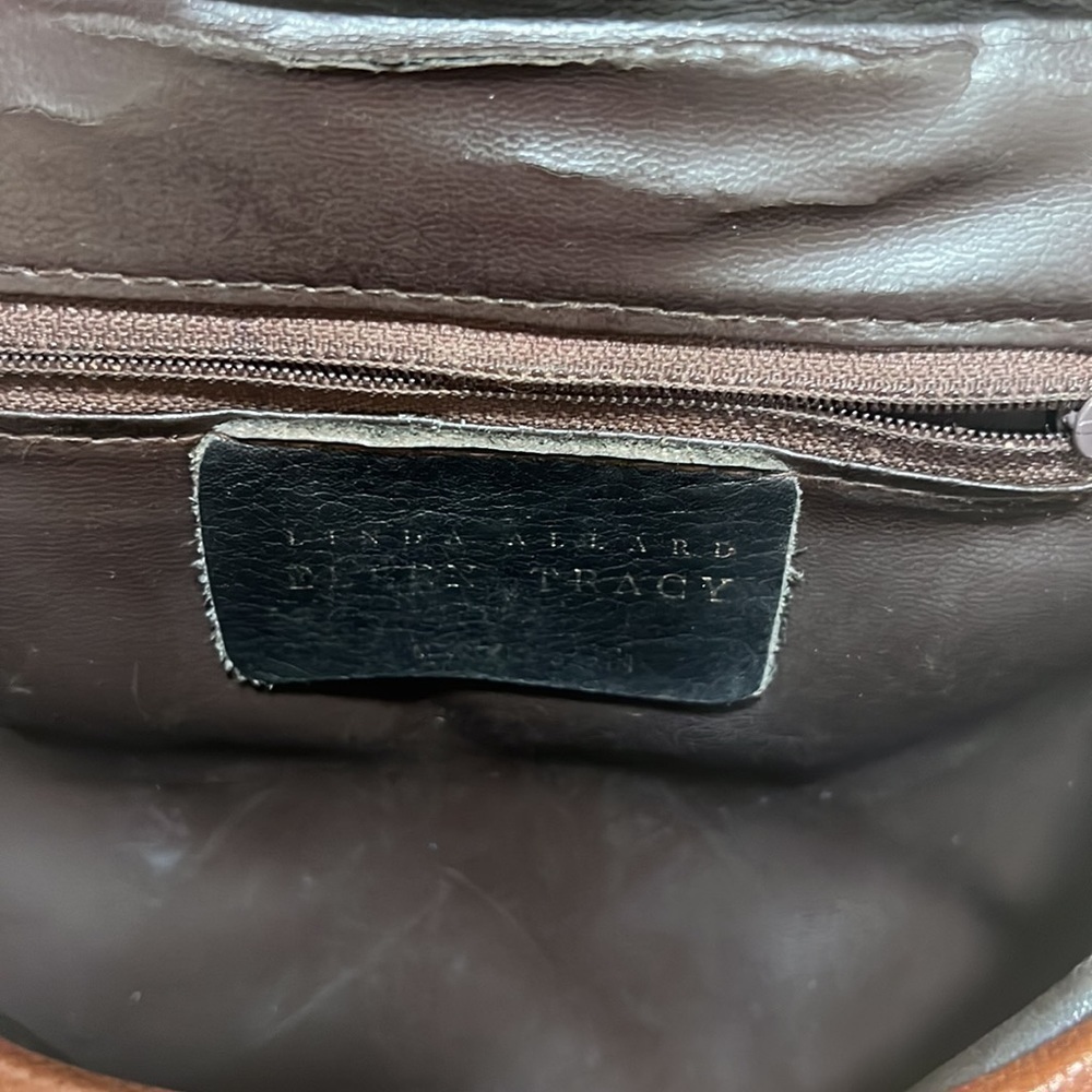 𝅺VINTAGE Ellen Tracy Linda Allard Shoulder Bag Woven Leather Snap Closure - Picture 12 of 12